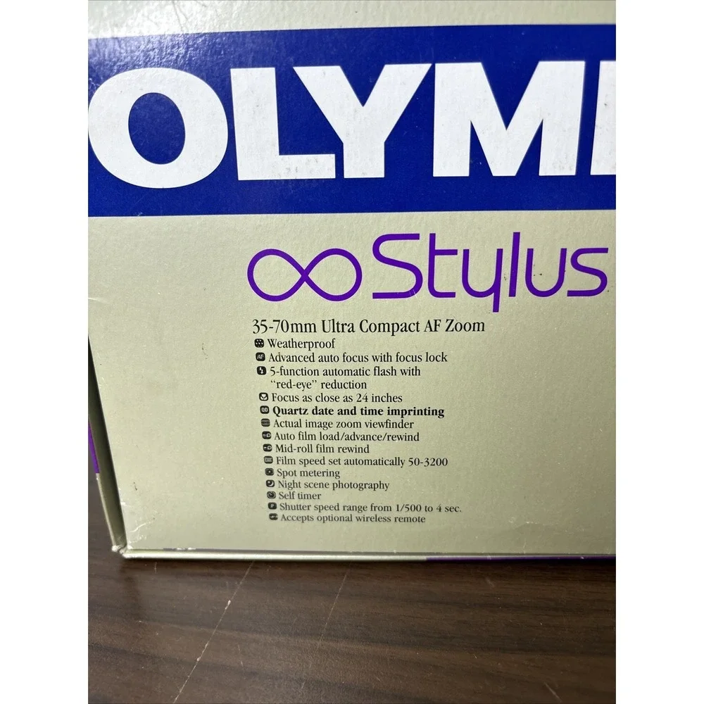Olympus Infinity Stylus ZOOM DLX Quartz Date, Weatherproof 35mm Camera UNTESTED